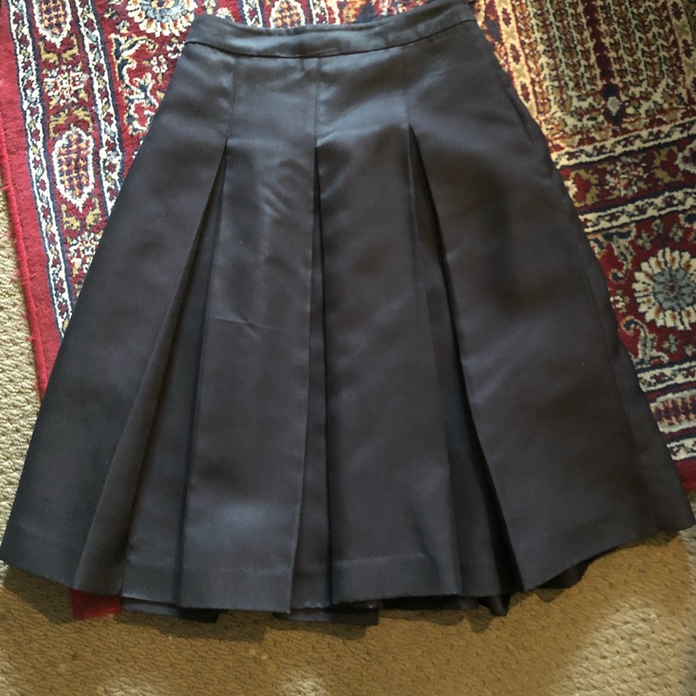 Pleated Black Midi Skirt